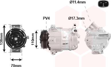 Van Wezel 1701K703 - Compressore, Climatizzatore autozon.pro