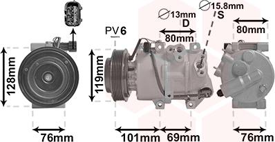 Van Wezel 8300K279 - Compressore, Climatizzatore autozon.pro