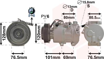 Van Wezel 8301K703 - Compressore, Climatizzatore autozon.pro