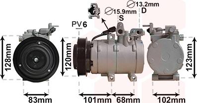 Van Wezel 8200K123 - Compressore, Climatizzatore autozon.pro