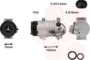 Van Wezel 3000K576 - Compressore, Climatizzatore autozon.pro