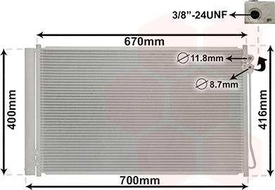 Van Wezel 30015710 - Condensatore, Climatizzatore autozon.pro