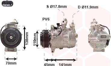 Van Wezel 3001K711 - Compressore, Climatizzatore autozon.pro