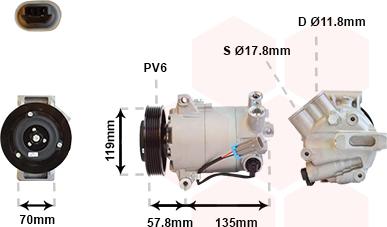 Van Wezel 3700K496 - Compressore, Climatizzatore autozon.pro