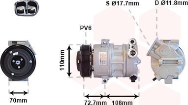 Van Wezel 3700K419 - Compressore, Climatizzatore autozon.pro