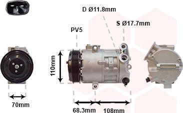 Van Wezel 3700K418 - Compressore, Climatizzatore autozon.pro