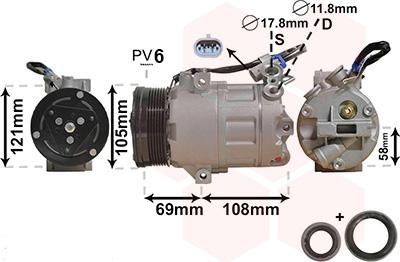 Van Wezel 3700K438 - Compressore, Climatizzatore autozon.pro