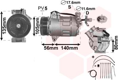 Van Wezel 3700K428 - Compressore, Climatizzatore autozon.pro