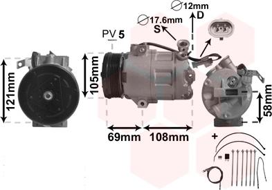 Van Wezel 3700K427 - Compressore, Climatizzatore autozon.pro