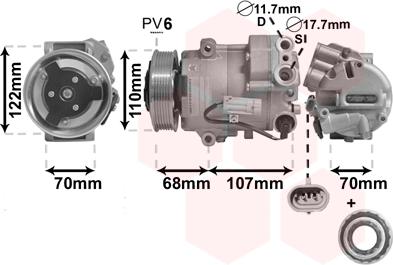 Van Wezel 3700K594 - Compressore, Climatizzatore autozon.pro