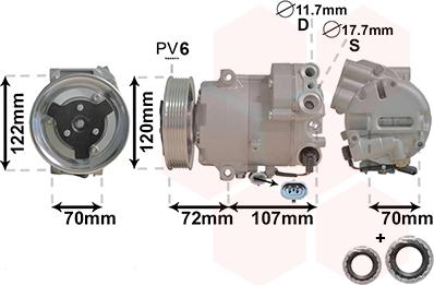 Van Wezel 3700K595 - Compressore, Climatizzatore autozon.pro