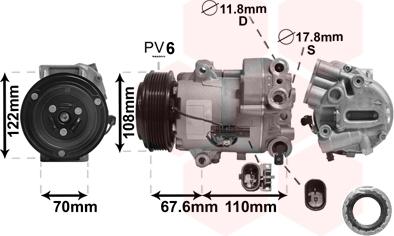 Van Wezel 3700K605 - Compressore, Climatizzatore autozon.pro