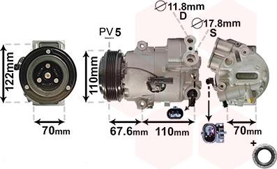 Van Wezel 3700K606 - Compressore, Climatizzatore autozon.pro