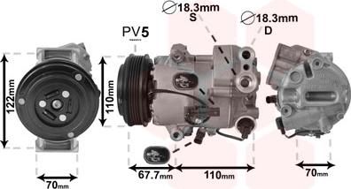 Van Wezel 3700K608 - Compressore, Climatizzatore autozon.pro