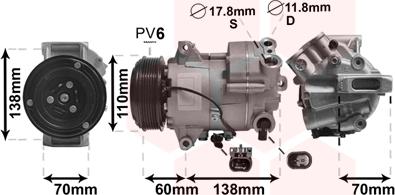 Van Wezel 3700K607 - Compressore, Climatizzatore autozon.pro