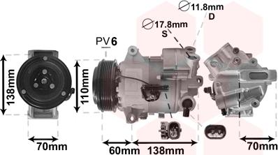 Van Wezel 3700K616 - Compressore, Climatizzatore autozon.pro