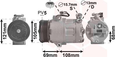 Van Wezel 3700K138 - Compressore, Climatizzatore autozon.pro