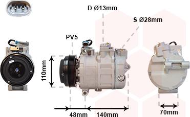 Van Wezel 3700K356 - Compressore, Climatizzatore autozon.pro