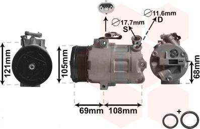 Van Wezel 3700K358 - Compressore, Climatizzatore autozon.pro