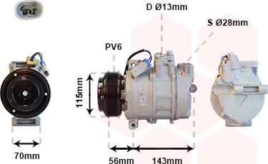 Van Wezel 3700K357 - Compressore, Climatizzatore autozon.pro