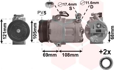 Van Wezel 3700K316 - Compressore, Climatizzatore autozon.pro