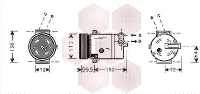 Van Wezel 3700K318 - Compressore, Climatizzatore autozon.pro