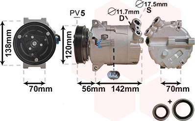 Van Wezel 3700K313 - Compressore, Climatizzatore autozon.pro