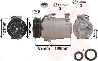 Van Wezel 3700K317 - Compressore, Climatizzatore autozon.pro