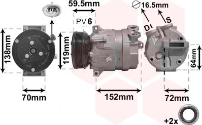 Van Wezel 3700K279 - Compressore, Climatizzatore autozon.pro