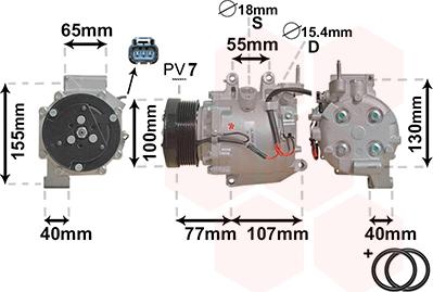 Van Wezel 2500K232 - Compressore, Climatizzatore autozon.pro