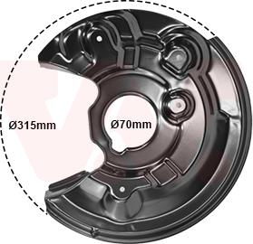 Van Wezel 7606378 - Lamiera paraspruzzi, Disco freno autozon.pro