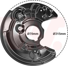 Van Wezel 7606377 - Lamiera paraspruzzi, Disco freno autozon.pro