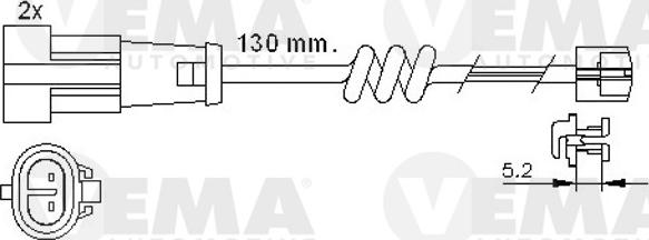 VEMA 117484 - Contatto segnalazione, Usura past. freno / mat. d'attrito autozon.pro