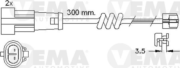 VEMA 117485 - Contatto segnalazione, Usura past. freno / mat. d'attrito autozon.pro