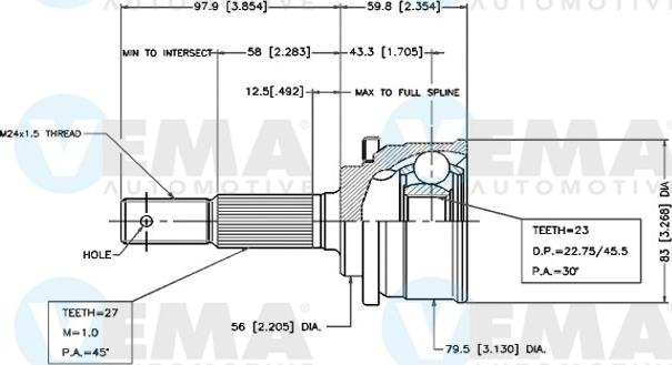 VEMA 18444 - Kit giunti, Semiasse autozon.pro