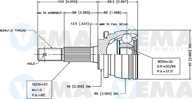 VEMA 18445 - Kit giunti, Semiasse autozon.pro