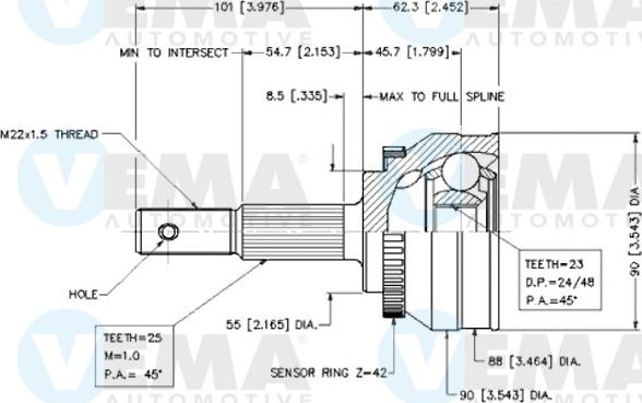 VEMA 18459 - Kit giunti, Semiasse autozon.pro