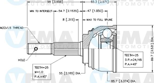 VEMA 18460 - Kit giunti, Semiasse autozon.pro