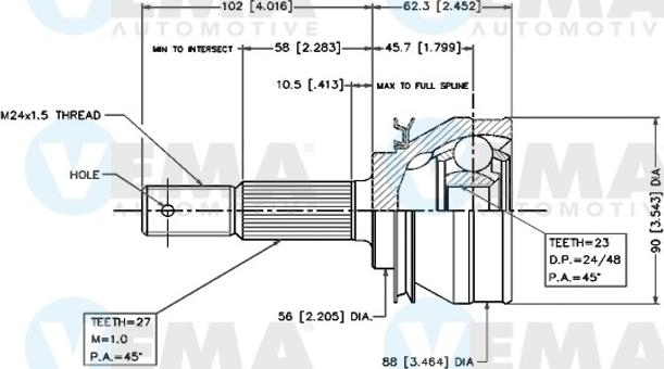 VEMA 18436 - Kit giunti, Semiasse autozon.pro