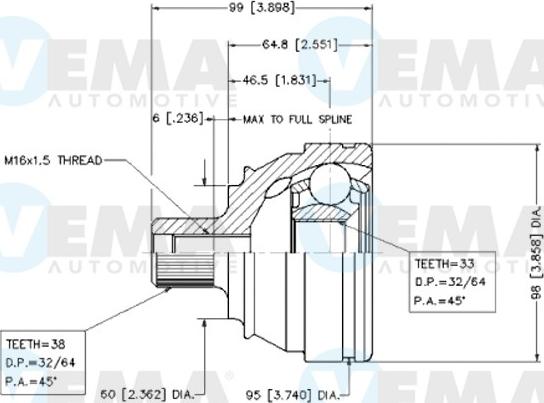 VEMA 18430 - Kit giunti, Semiasse autozon.pro