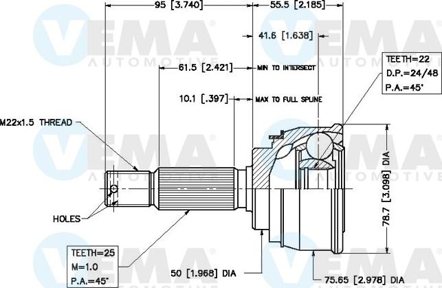 VEMA 18433 - Kit giunti, Semiasse autozon.pro