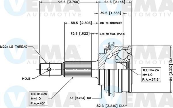 VEMA 18425 - Kit giunti, Semiasse autozon.pro