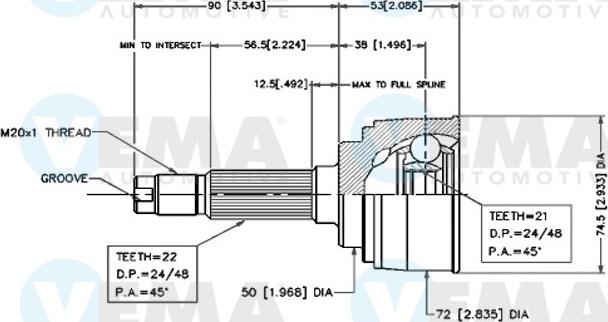 VEMA 18518 - Kit giunti, Semiasse autozon.pro