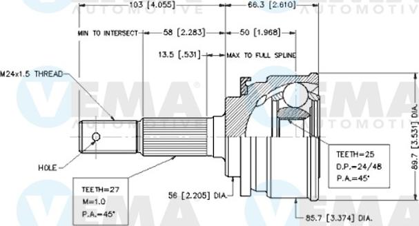 VEMA 18640 - Kit giunti, Semiasse autozon.pro