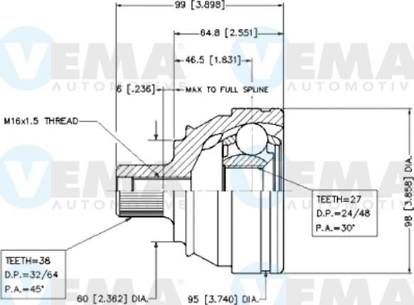 VEMA 18632 - Kit giunti, Semiasse autozon.pro