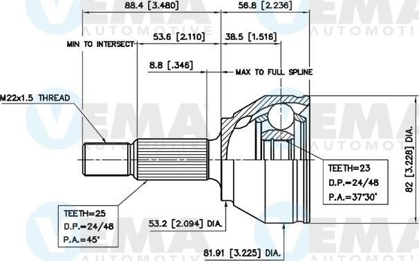 VEMA 18817 - Kit giunti, Semiasse autozon.pro