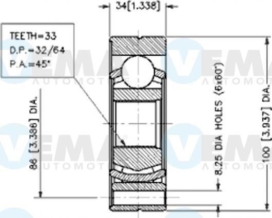 VEMA 18383 - Kit giunti, Semiasse autozon.pro