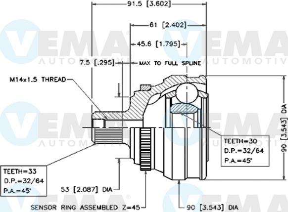 VEMA 18291 - Kit giunti, Semiasse autozon.pro