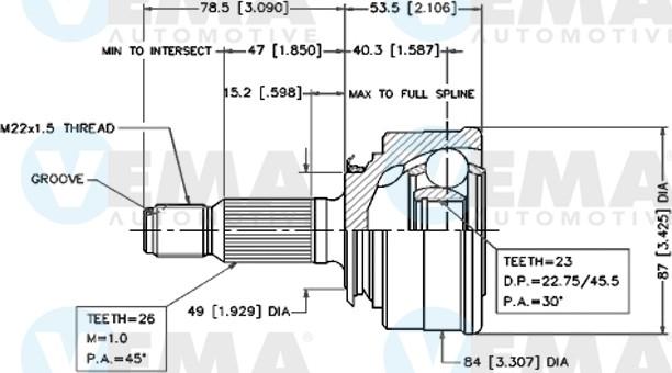 VEMA 18298 - Kit giunti, Semiasse autozon.pro