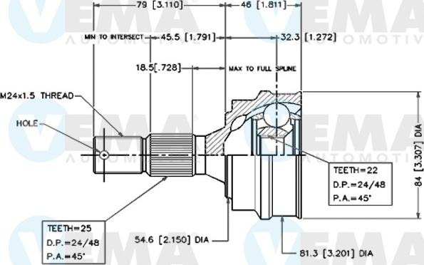 VEMA 18246 - Kit giunti, Semiasse autozon.pro